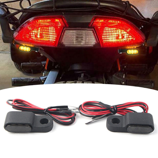 2X for Mini Motorcycle LED Turn Signals Blinker Light Indicator Amber Lamp Black Q