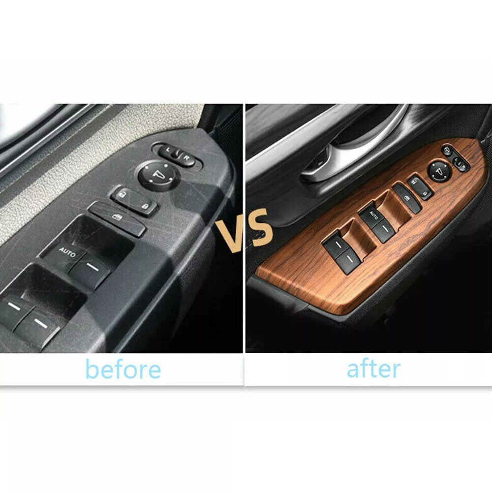4x for Honda CR-V CRV 2017-2022 Peach Wood Grain Window Switch Panel Cover Trims n