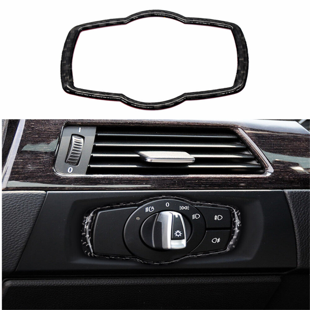 Fit 05-12 3 E92 Carbon Fiber Headlight Switch Button Frame Cover Decoration - n