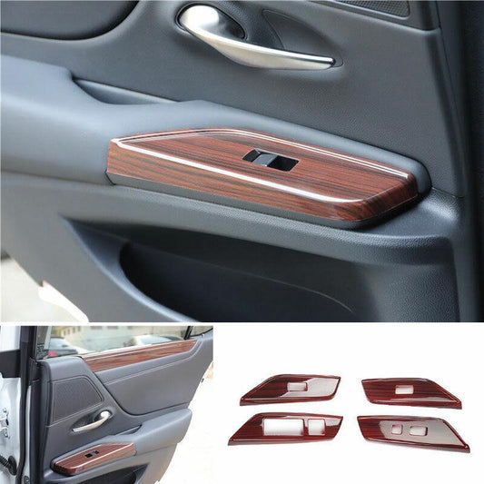 for Lexus ES250 300h 350 2019-2022 Red Wood Grain Window Lift Panel Switch Cover