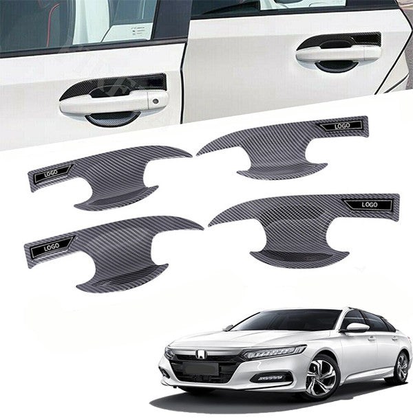 for Honda Accord 2018-2020 4pcs Door Bowl Handle Cover Trim Carbon Fiber Style