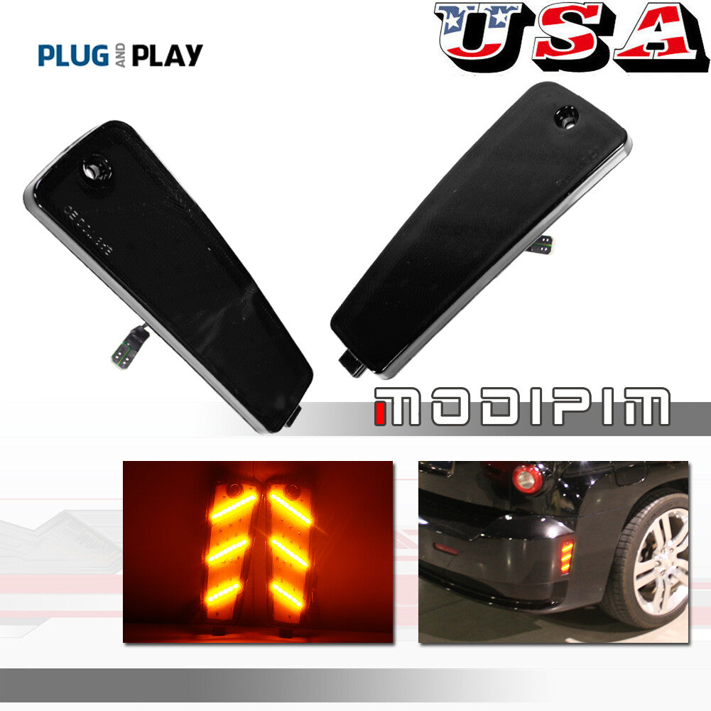Smoked Lens Amber LED Rear Side Marker Indicator Lights for 2006 - 2011 for HHR - v
