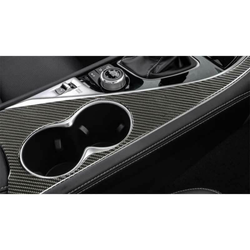 for Infiniti Q50 Q60 14-23 Real Carbon Fiber Gear Shift Cup Holder Panel Trim