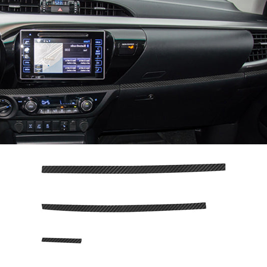 Carbon Fiber Gear Shifter Side Trim Strip Panel For Explorer 2011-2014 Red v