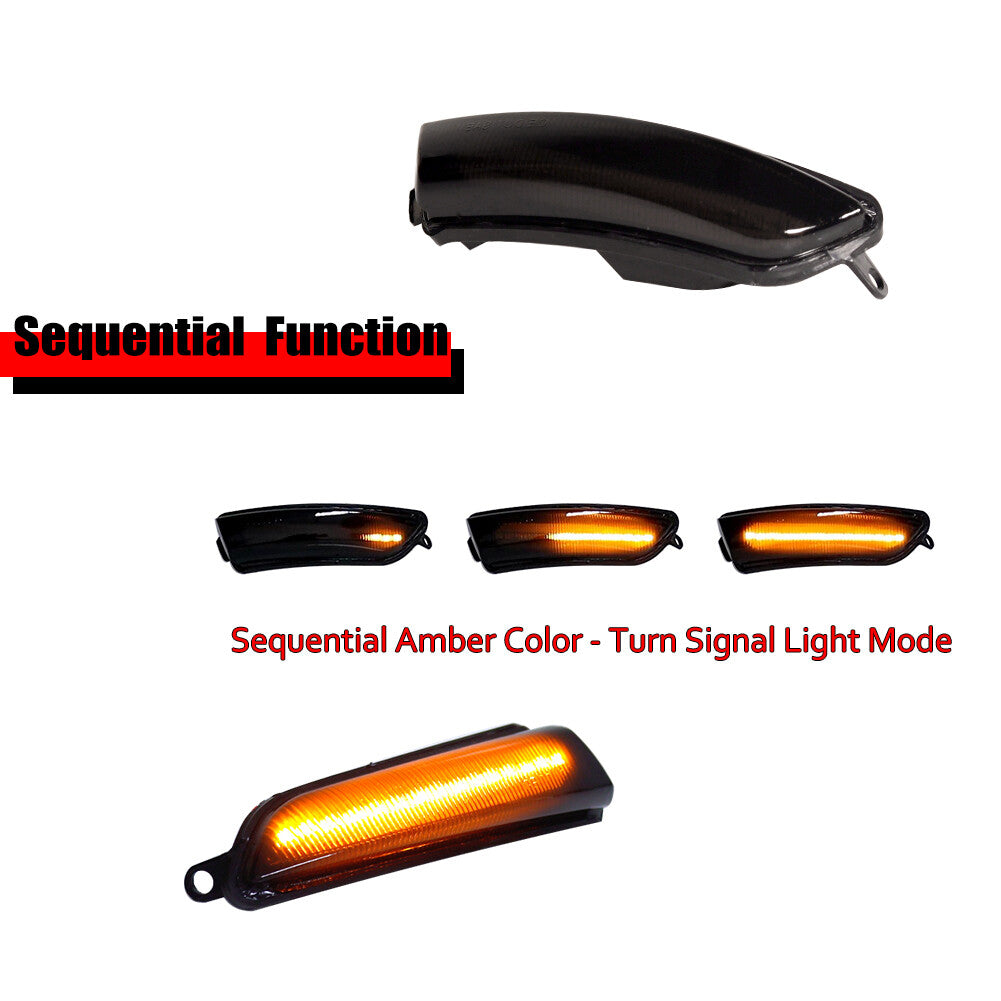 Suitable for 2011-20 for Chrysler 300 smoked with amber LED side mirror sequential signal light- v