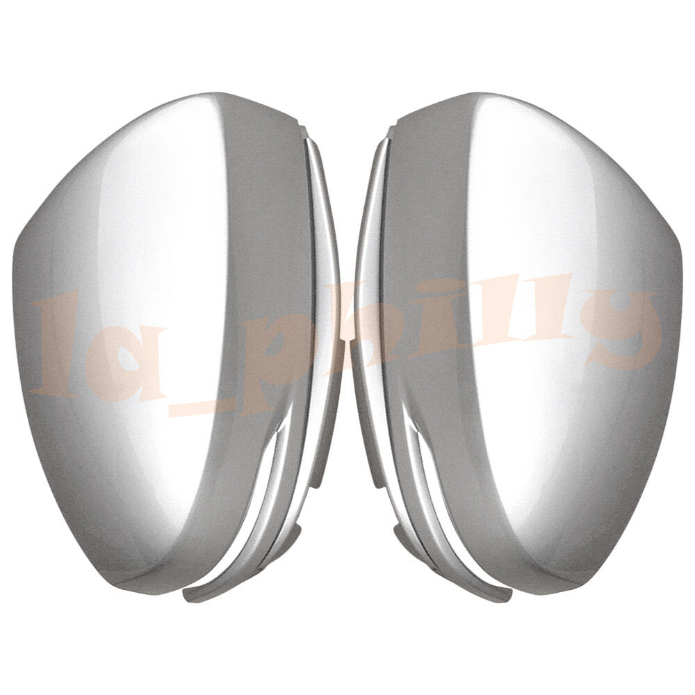 2x Sliver For 15 16 17 18 for Honda Jazz Fitt Gk Left+Right Side Mirror Cover+Light