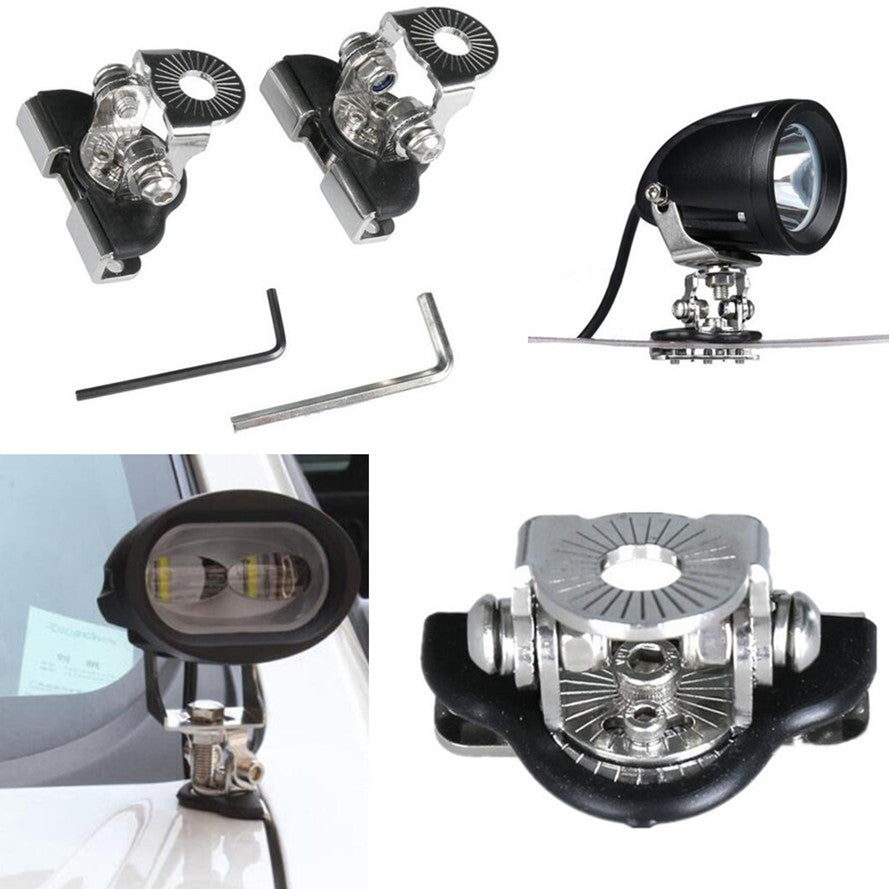 2x Car Stainless Steel Off-Road A Pillar Hood Lights Mount Bracket Clamp Holders