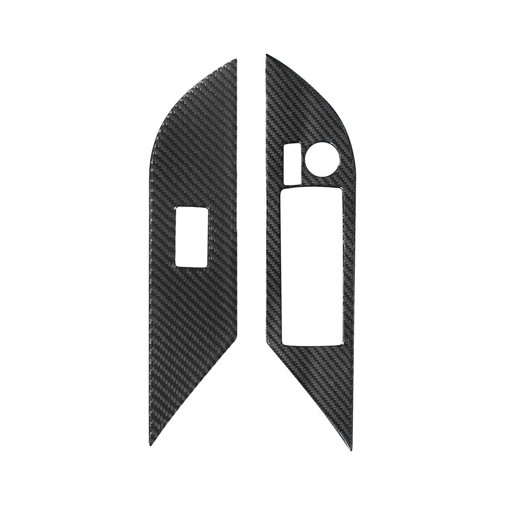 2Pcs Carbon Fiber Interior Front Door Control Cover Trim for Toyota Hilux