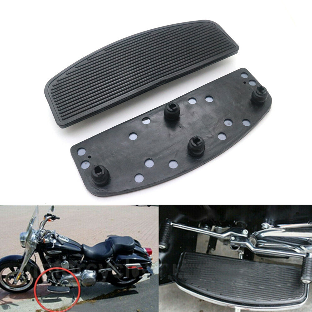 Pair Black Front Rubber Rider Insert Footboards Footpeg Footrest Pad for Harley Q