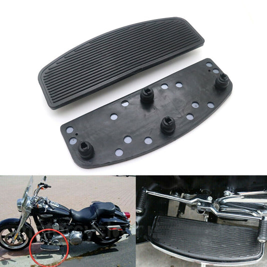 Pair Black Front Rubber Rider Insert Footboards Footpeg Footrest Pad for Harley Q