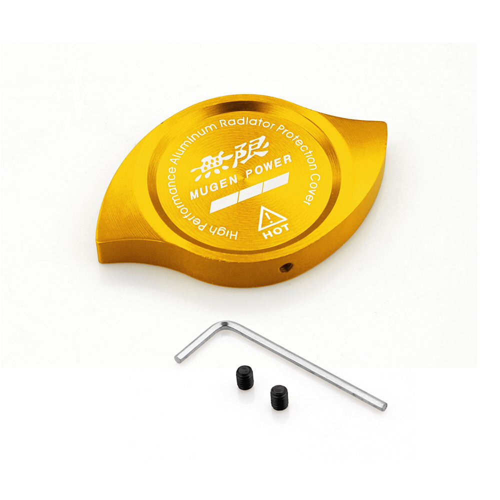 New Gold JDM Power Billet Aluminum Cooling Radiator Protection Cap Cover