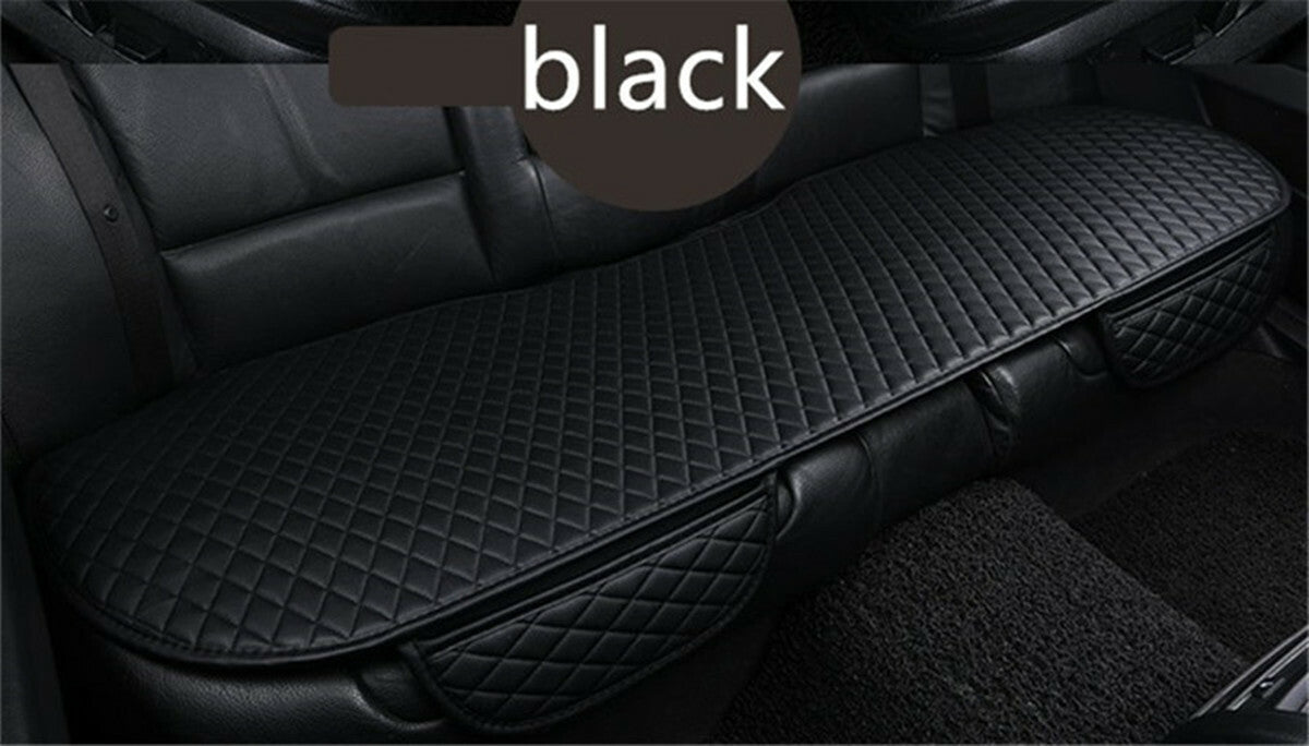 Black PU Leather Car Rear Back Row for Seat Cover Cushion Protector Non-slip Pad Mat