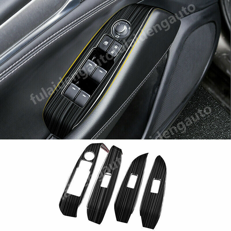 For Eclipse Cross 2019-2022 Carbon Inner Front Door Handle Cover Trim v