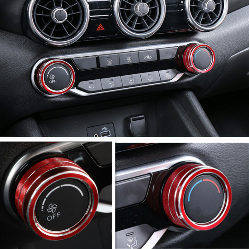 Suitable for Nissan Sentra 2020-2024, red console air conditioning control knob ring cover.