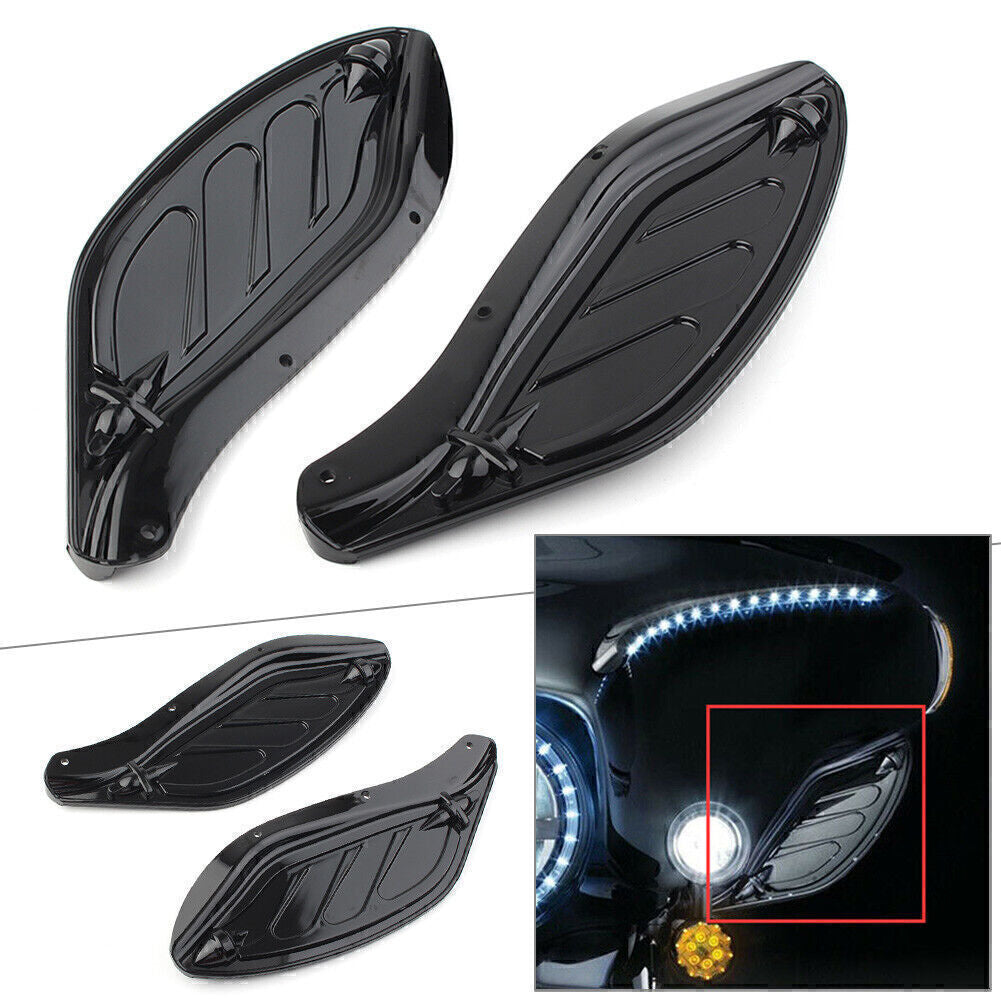 Black Side Wing Windshield Air Deflector Fit for Harley Touring FLHR FLHT CVO 96-13