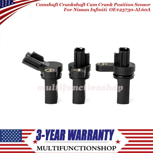 3x Camshaft Crankshaft Cam Crank Position Sensor 23730-AL60A for Nissan for Infiniti Q