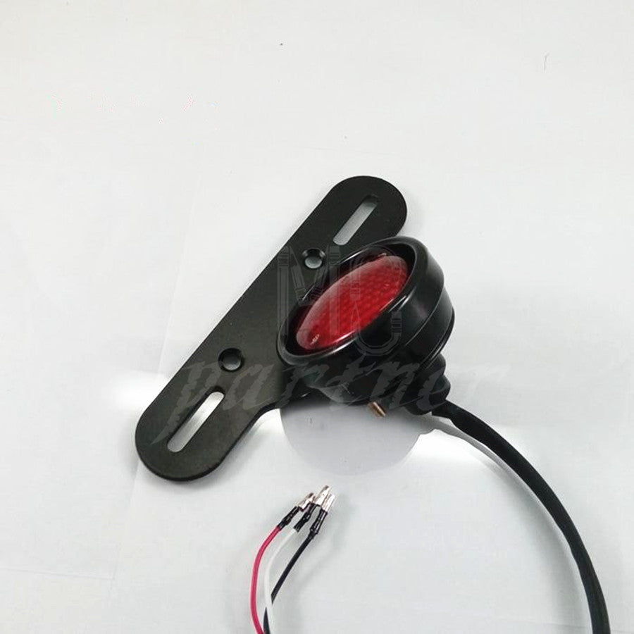 Motorcycle Black LED Tail Brake License Plate Light For Bobber Chopper Custom Q