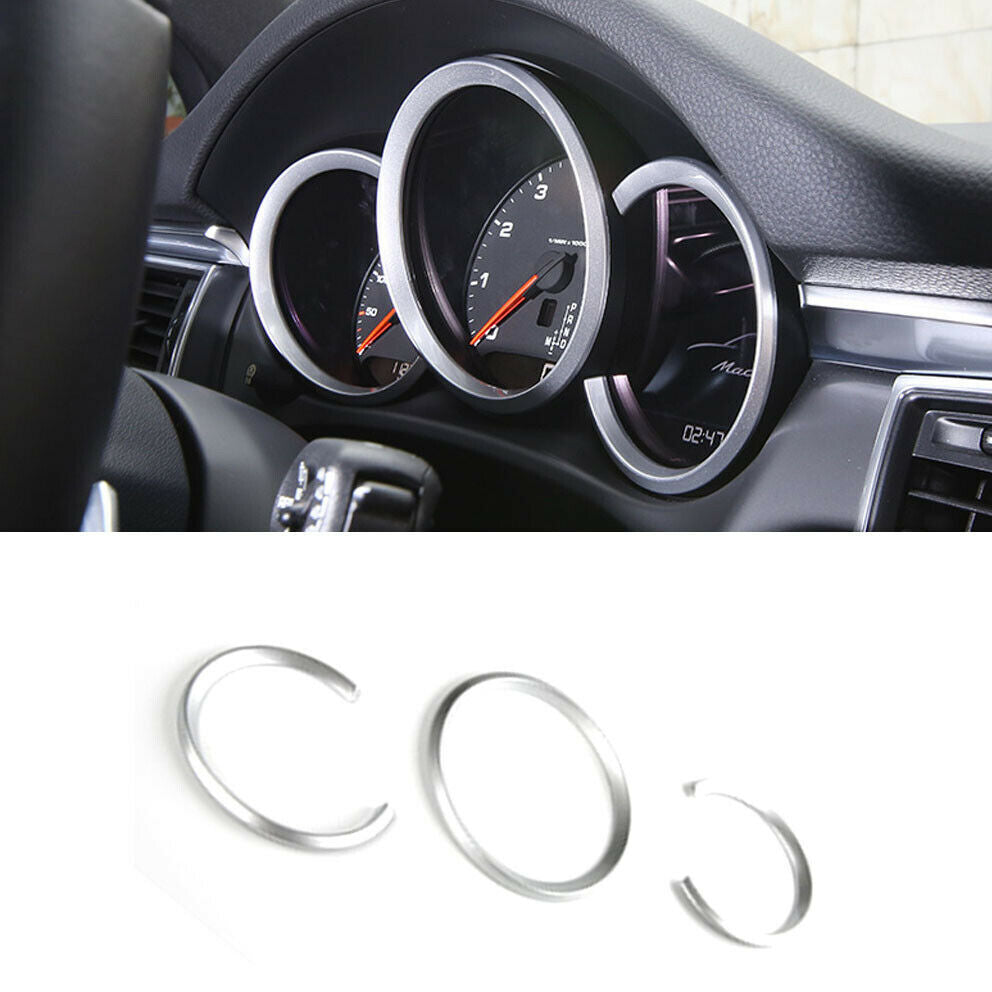for Porsche Cayman Boxster Macan 2014-2021 Silver Dashboard Ring Molding Trim 3P