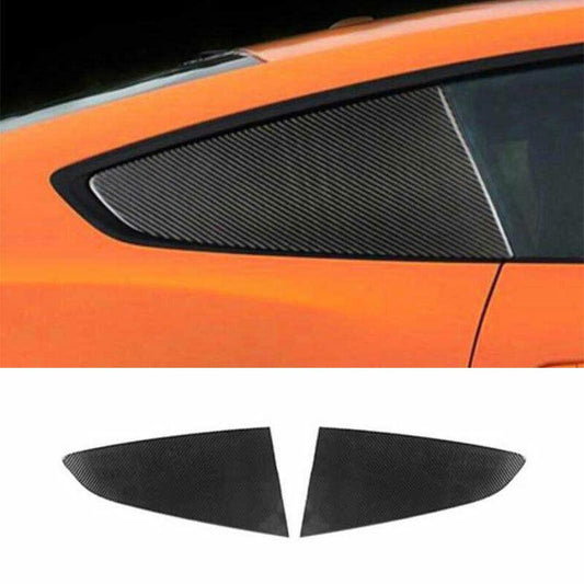 for Ford for Mustang 2015-22 Real Carbon Fiber Rear Side Window Quarter Louver Cover
