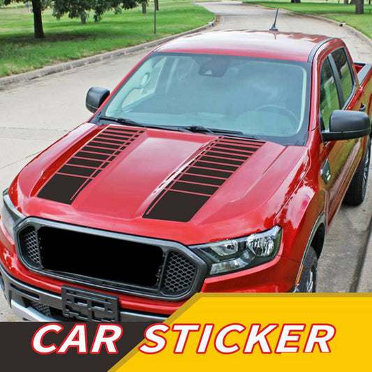Glossy Black Car Hood Stripe Sticker Vinyl Racing Sports Decal Trim Film 2Pcs
