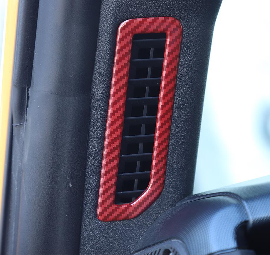 2P Car Side A-pillar Air Vent Cover For Bronco 21-23 Accessories Red Carbon v
