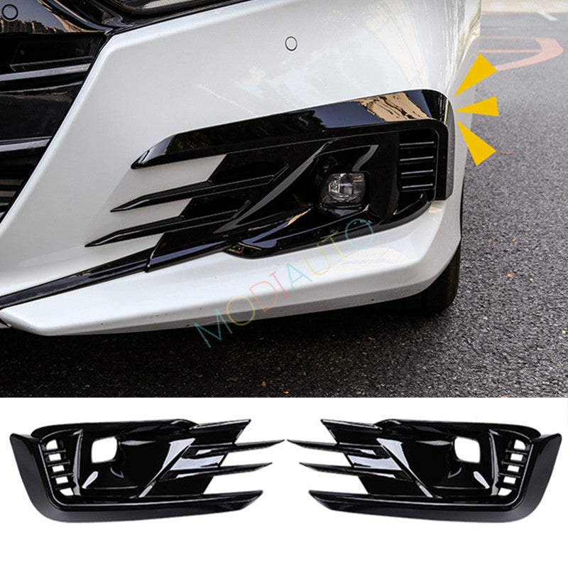 for Honda Accord 21-22 Glossy black Front Bumper Fog Light eyebrow Frame trim B n
