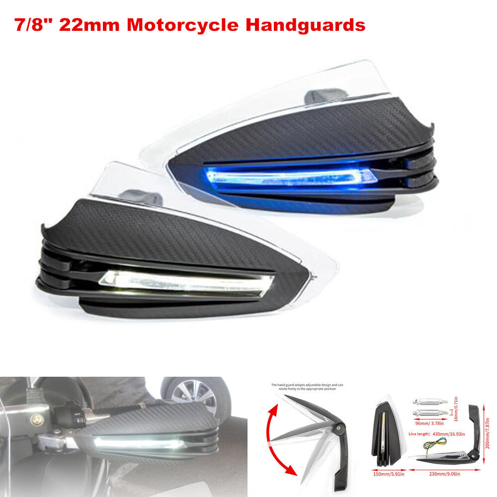 Motorcycle handguards, 7/8 inch 22 mm, handlebar protector with blue LED for motorcycles. n