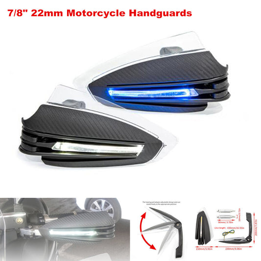 Motorcycle handguards, 7/8 inch 22 mm, handlebar protector with blue LED for motorcycles. n