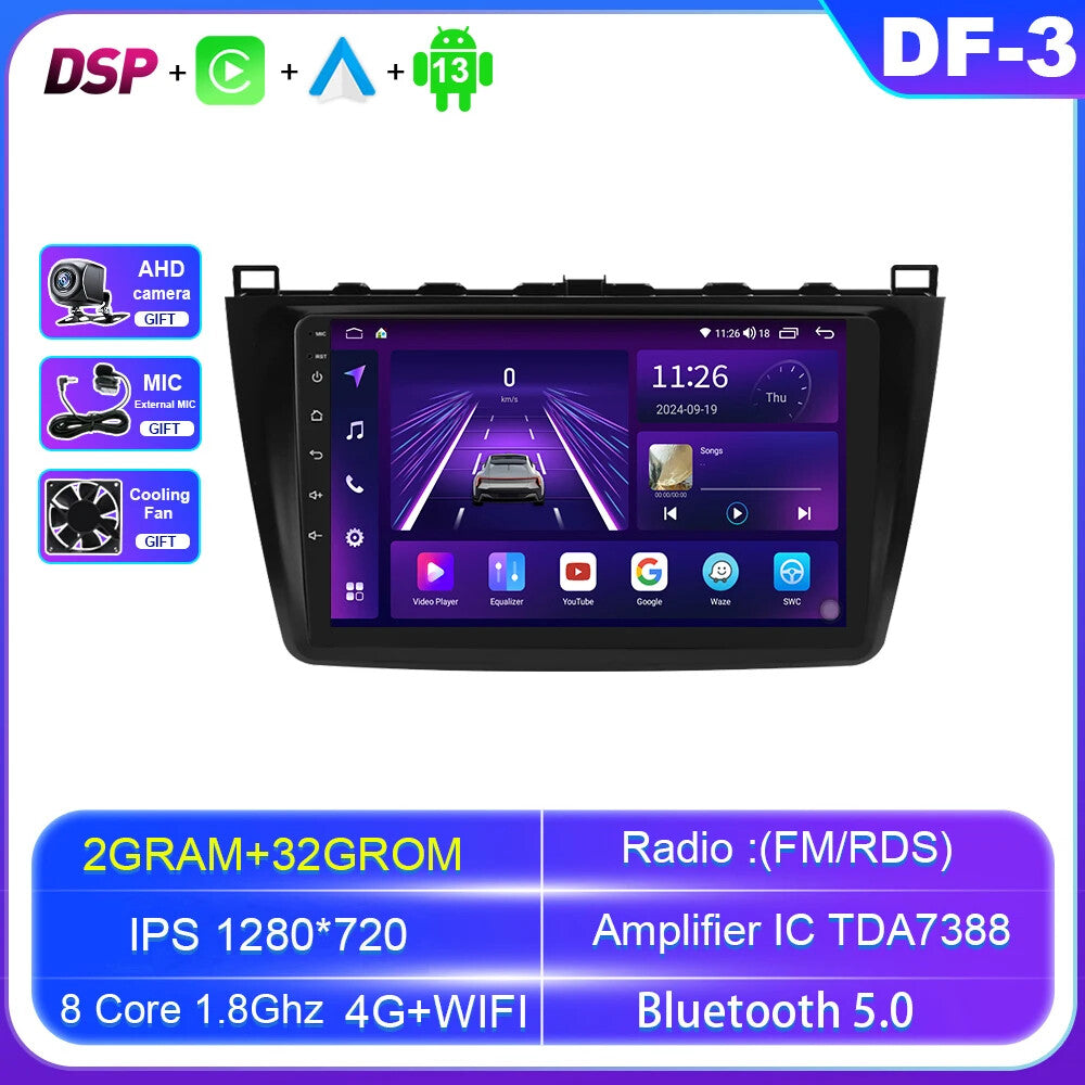 Android for Mazda 6 2 GH 2007-2012 Car Radio GPS CarPlay Auto Multimedia Screen