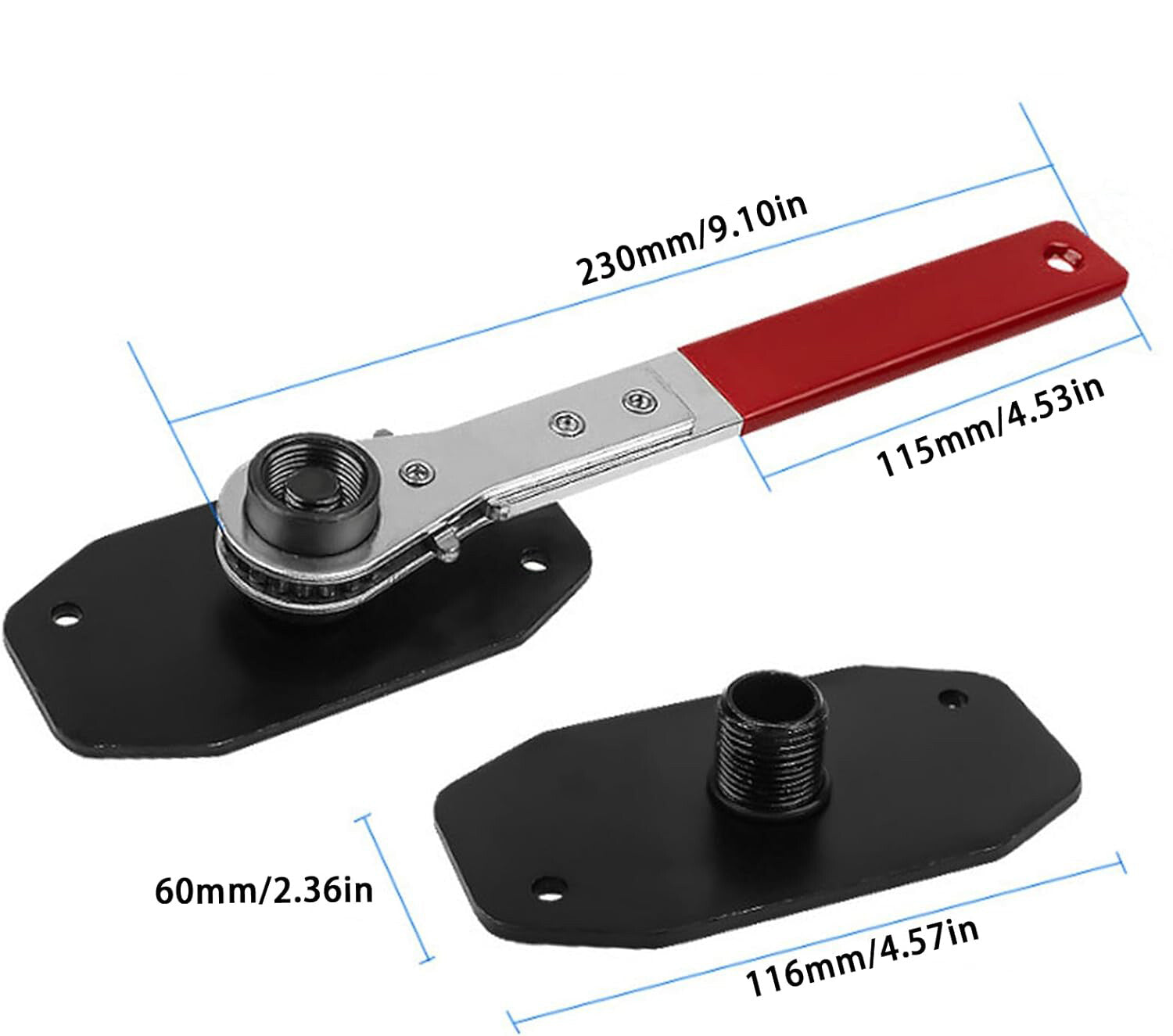 Car Ratchet Brake Piston Wrench W/Hooks Caliper Pad Install Tool Press RedGreen