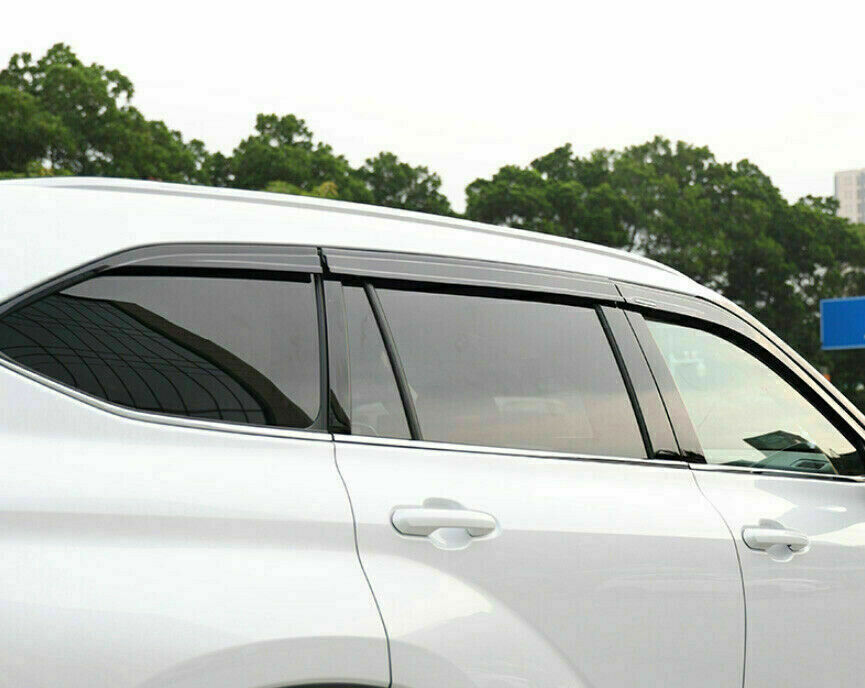 6p For Highlander 2020-24 Black Window Visor Vent Shades Sun Rain Guard B n