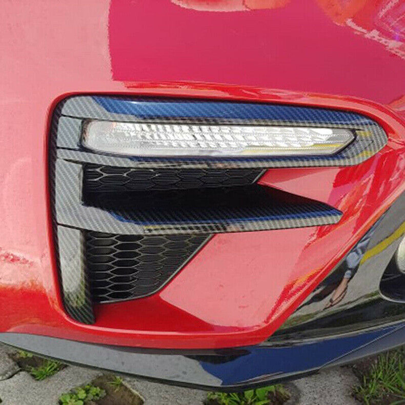 for Kia Forte Sedan 2019-21 Carbon Fiber Front bumper Fog Light Lamp Cover Trim