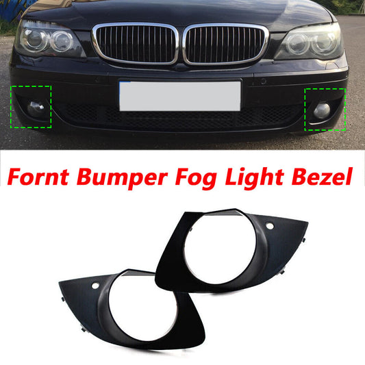 Pair Front bumper Fog Light Bezel For 7 E65 E66 2006-2008 51117142180 v