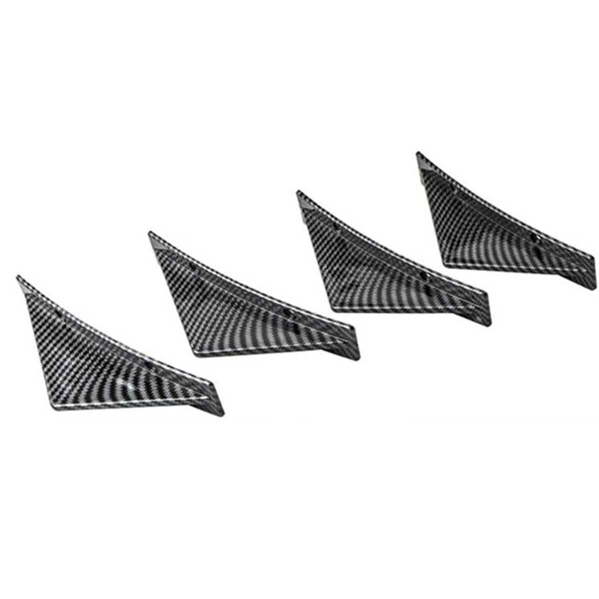 Carbon Fiber Look Car Rear Bumper Diffuser Spoiler Shark Fin Curved Splitter Q