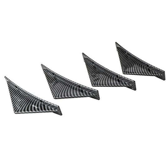 Carbon Fiber Look Car Rear Bumper Diffuser Spoiler Shark Fin Curved Splitter Q