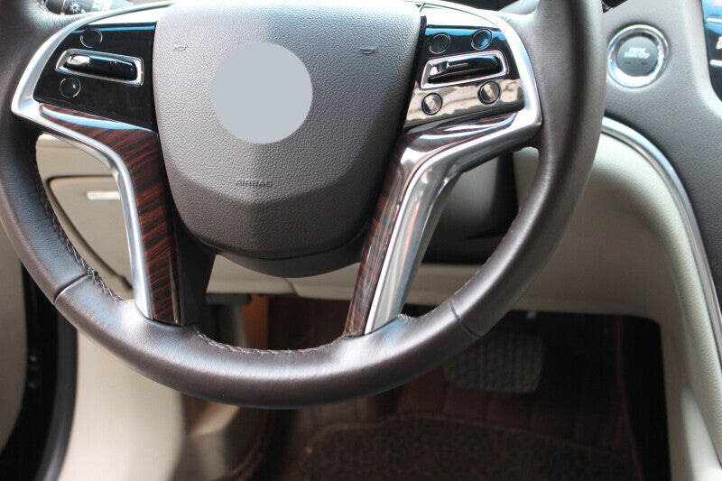 for Cadillac XTS 2013-17 Peach Wood Grain Steering Wheel Moulding Cover Trim 2P