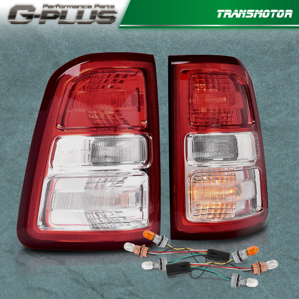 Fits 19-23 for Ram 1500 Red and Clear Tail Light Brake Light Assembly LH Right Grip - v