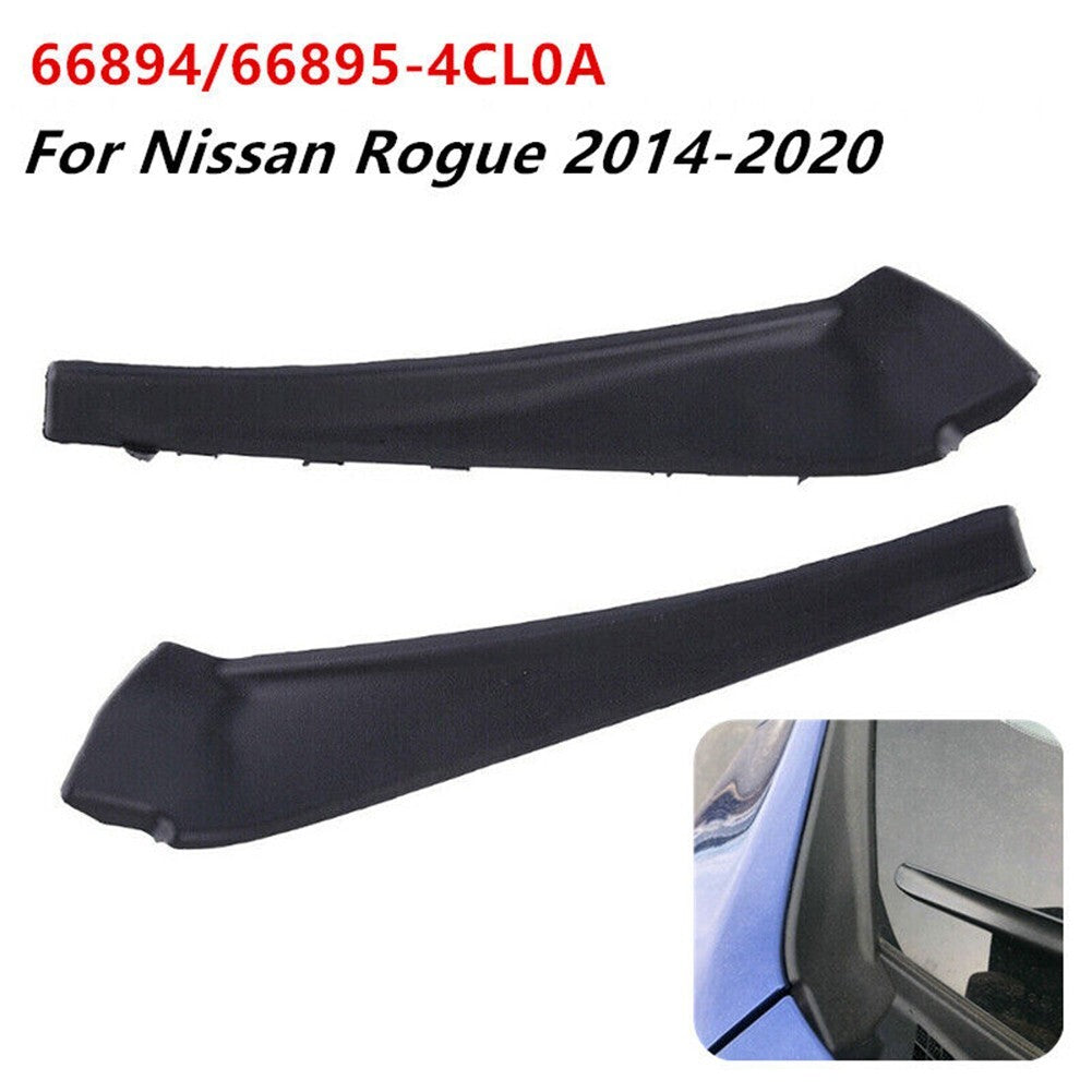 2Pcs For -Rogue 2014-2020 Front Wiper Side Cowl Extension Cover Trim Black v