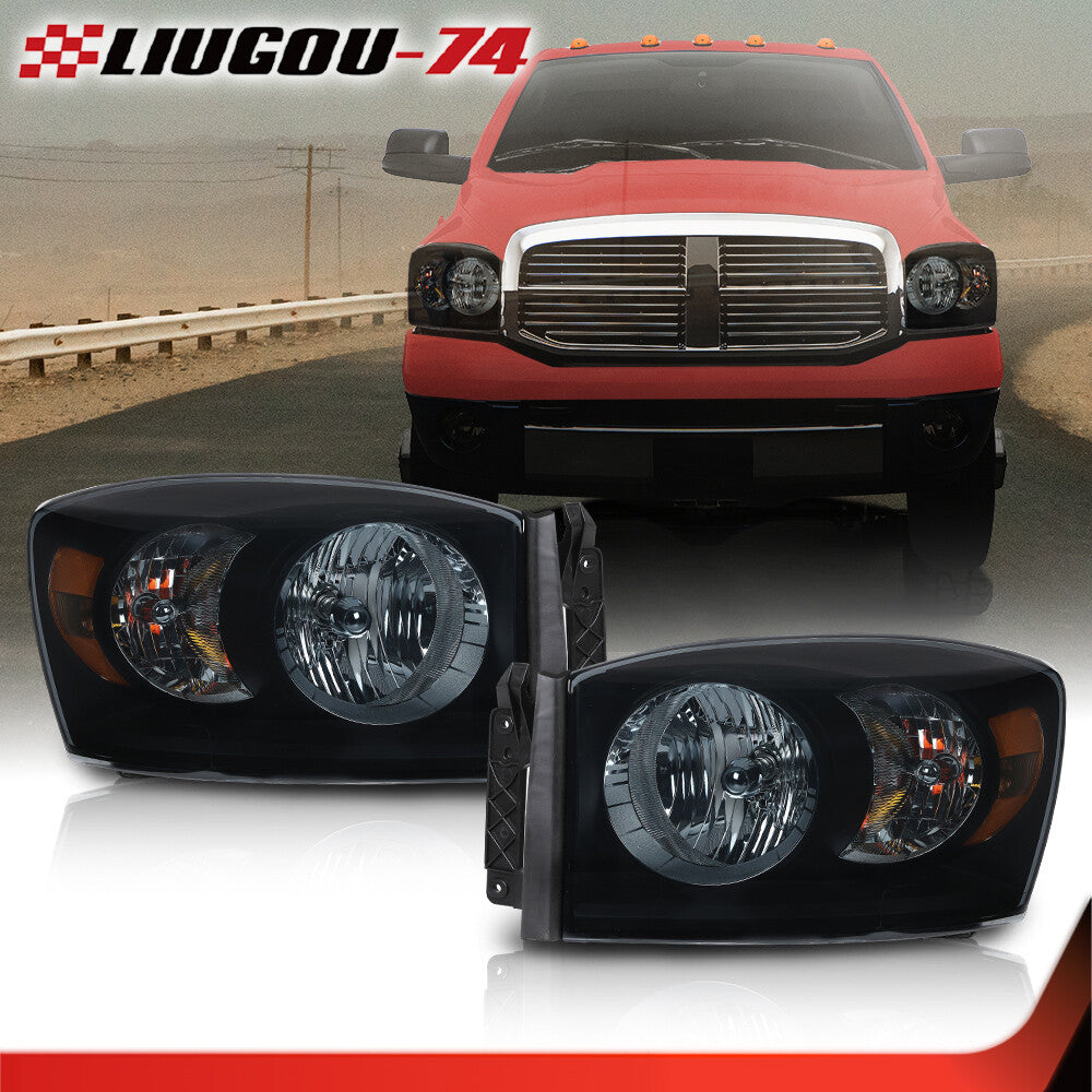 Brand new for 2006 - 2009 for Dodge for Ram 1500 2500 3500 headlight kit for CHRome frame one pair - v