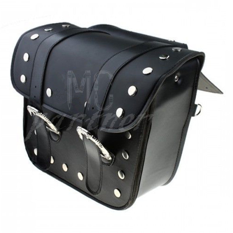 2x Motorcycle Black PU Leather Saddlebags Saddle Bags Pouch for Harley for Honda Q