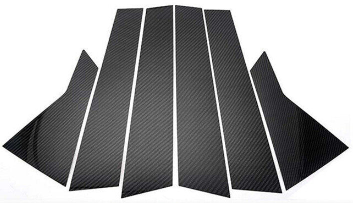 for Ford Focus 12-2018 Carbon Fiber Pillar Posts Door Window Molding Strip Trims
