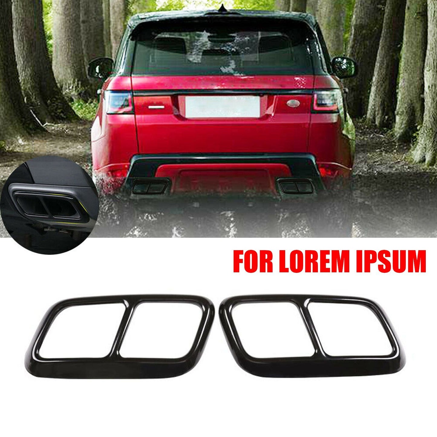 Steel Black Exhaust Muffler Protective Cover for Land Rover for Range Rover Sport 2018 - 2019 (AT-)
