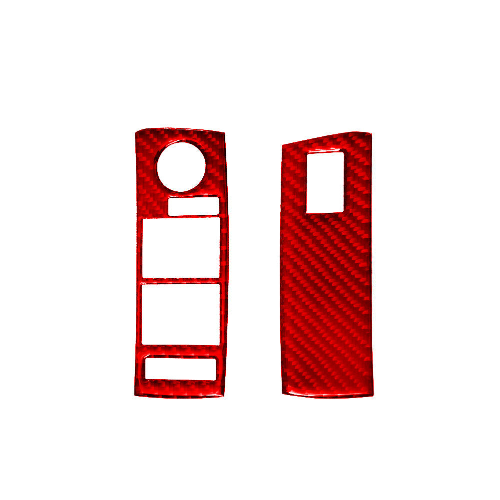Red carbon fiber interior front window control cover trim for BMW X5 E53 B model