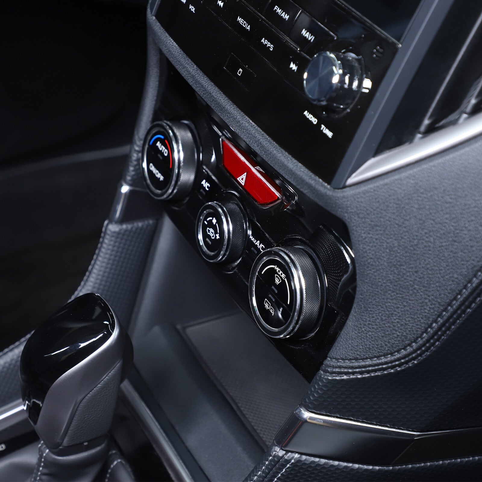Black aluminum center console AC knife cover trim for 19-24 for Subaru Forester/XV- n