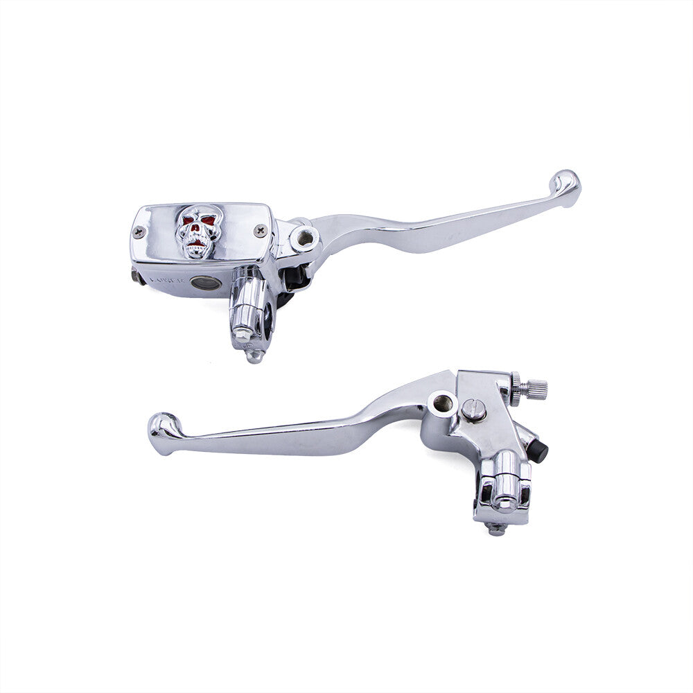 7/822mm Skull Control Reservoir Brake Clutch Levers for Honda for Yamaha for Suzuki Q