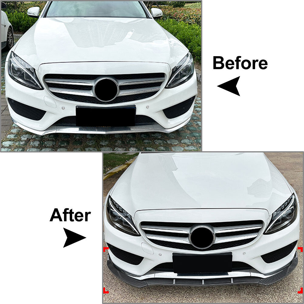 for Mercedes Benz C Class W205 Car Front Bumper Lip Splitter Spoiler Body Kit Q