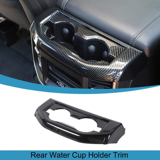 Carbon Fiber Rear Armrest Box Water Cup Holder Cover Trim for Dodge for RAM 2018-23