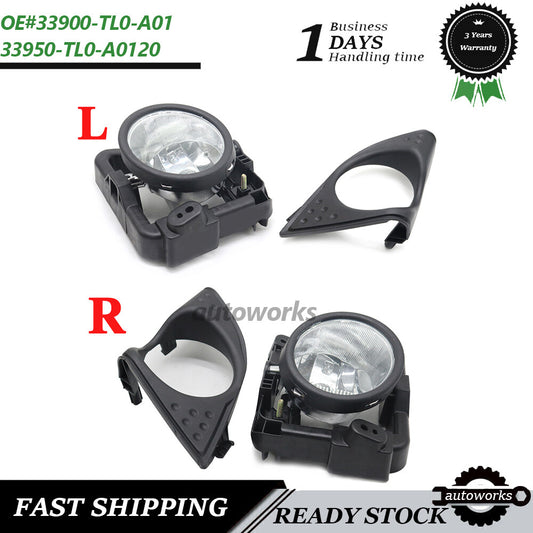 2PCS LH+RH Fog Driving Light Lamp w/Cover for Acura TSX 2.4-3.5L 2009 2010 NEW