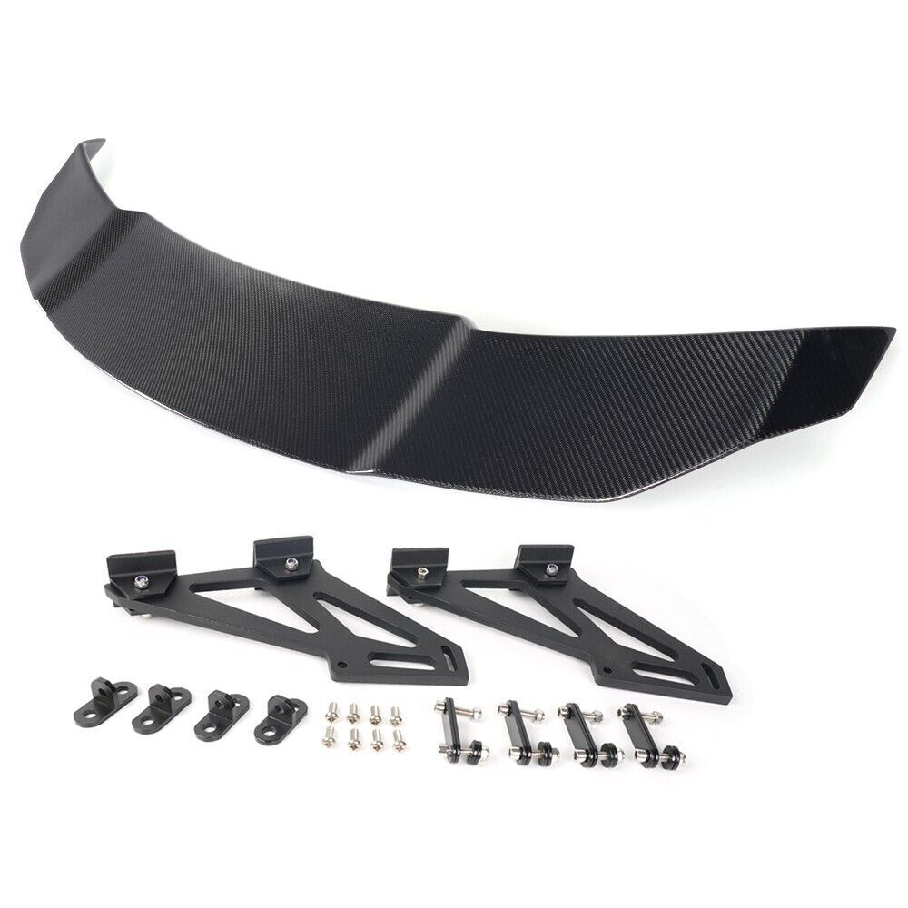 55 Universal Rear Trunk Spoiler Adjustable Carbon Fiber V Style Racing Wing Q