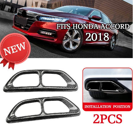 for Honda Accord 18-20 Carbon Fiber Style Rear Cylinder Exhaust Pipe Cover Tri